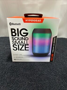 Hypergear Rave Mini Bluetooth LED Speaker - Black with Multicolor LEDs NWT